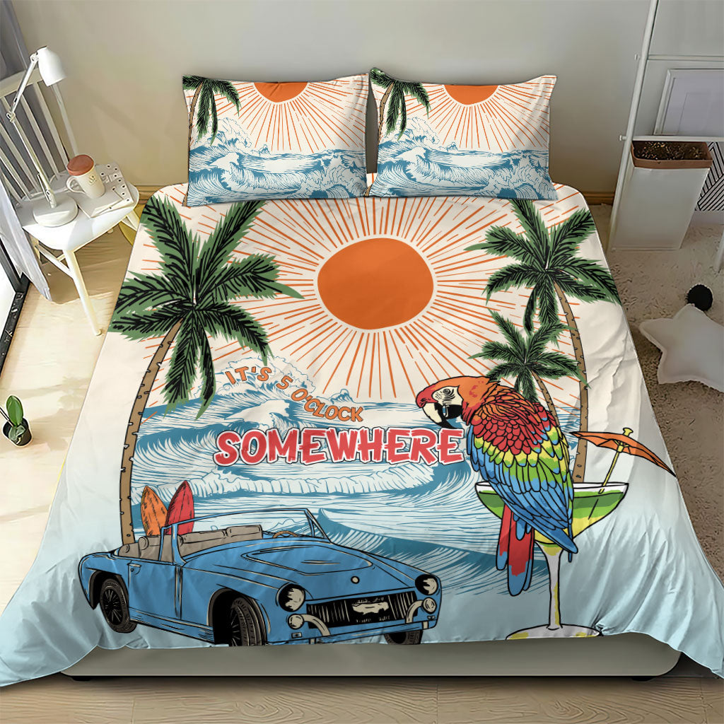 Summer Holiday It's 5 o'clock Somewhere Vintage Hawaii Bedding Set