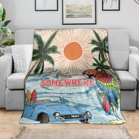 Summer Holiday It's 5 o'clock Somewhere Vintage Hawaii Blanket
