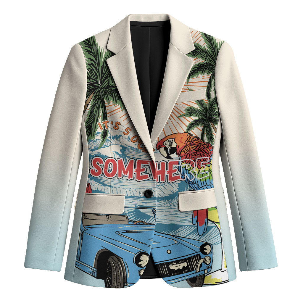 Summer Holiday It's 5 o'clock Somewhere Vintage Hawaii Blazer