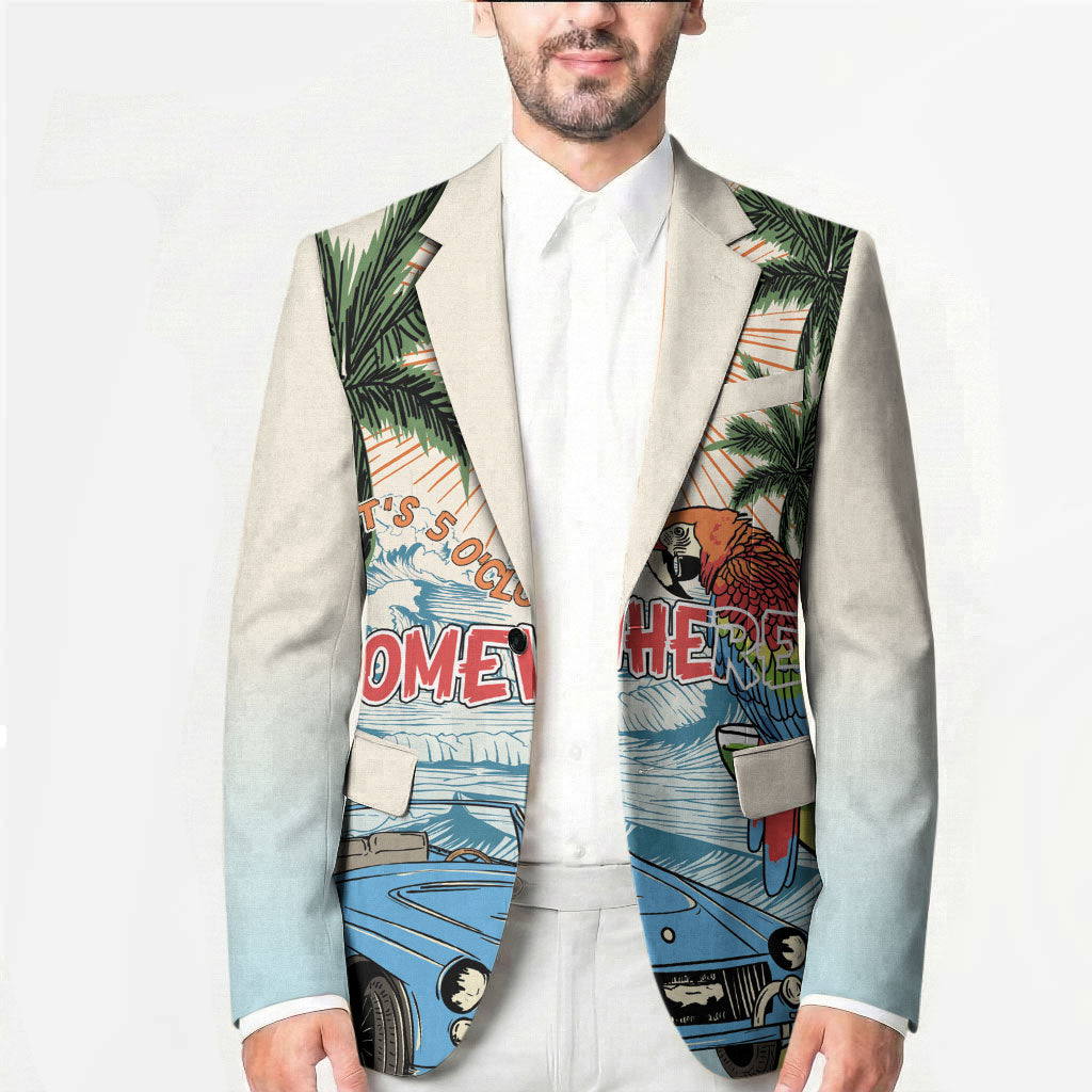 Summer Holiday It's 5 o'clock Somewhere Vintage Hawaii Blazer