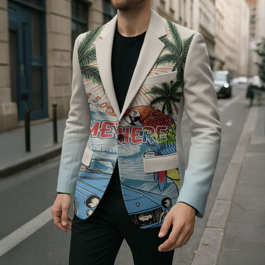 Summer Holiday It's 5 o'clock Somewhere Vintage Hawaii Blazer