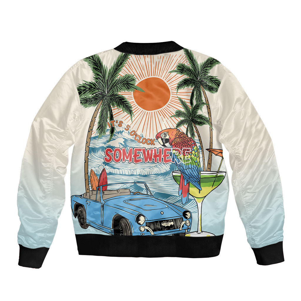 Summer Holiday It's 5 o'clock Somewhere Vintage Hawaii Bomber Jacket