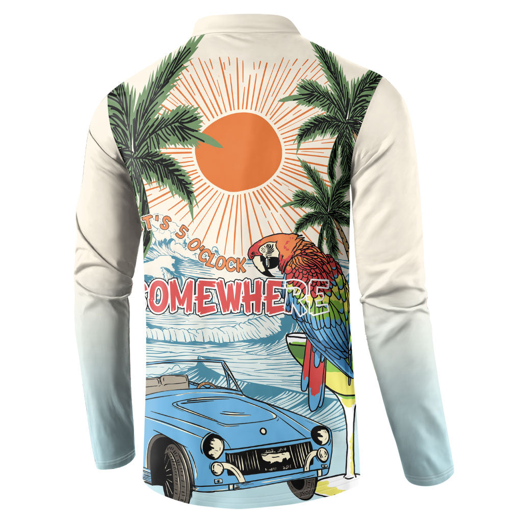 Summer Holiday It's 5 o'clock Somewhere Vintage Hawaii Button Sweatshirt