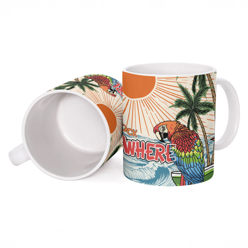 Summer Holiday It's 5 o'clock Somewhere Vintage Hawaii Ceramic Mug