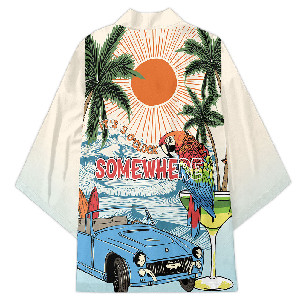 Summer Holiday It's 5 o'clock Somewhere Vintage Hawaii Kimono