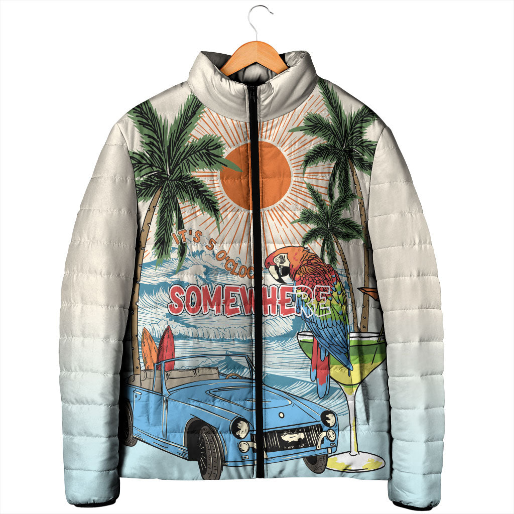 Summer Holiday It's 5 o'clock Somewhere Vintage Hawaii Padded Jacket