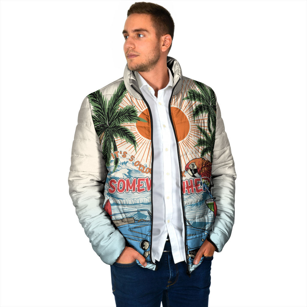 Summer Holiday It's 5 o'clock Somewhere Vintage Hawaii Padded Jacket