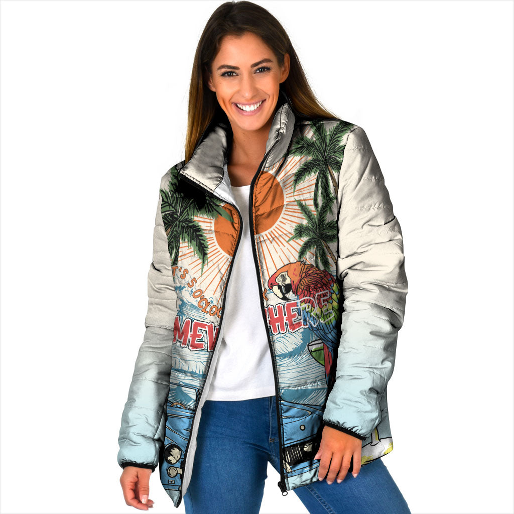 Summer Holiday It's 5 o'clock Somewhere Vintage Hawaii Padded Jacket