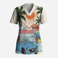 Summer Holiday It's 5 o'clock Somewhere Vintage Hawaii Scrub Top