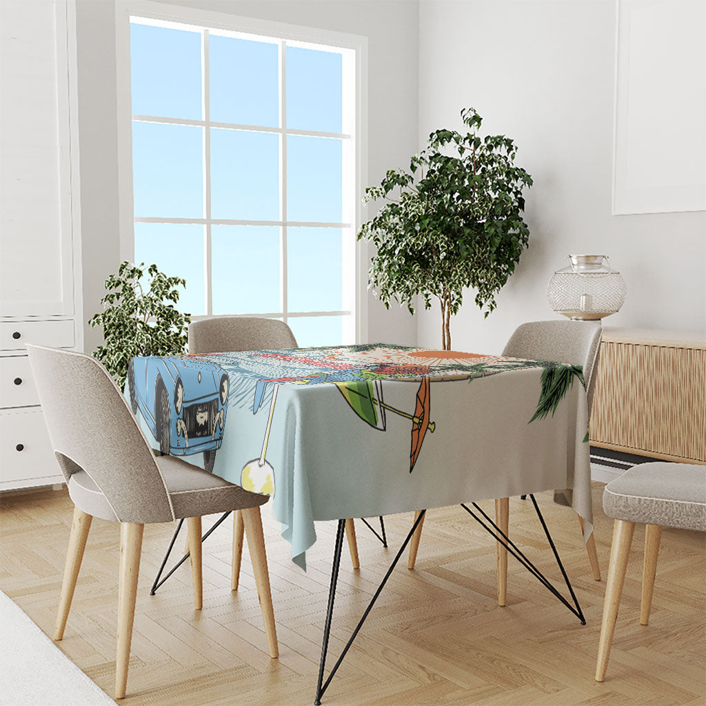 Summer Holiday It's 5 o'clock Somewhere Vintage Hawaii Tablecloth