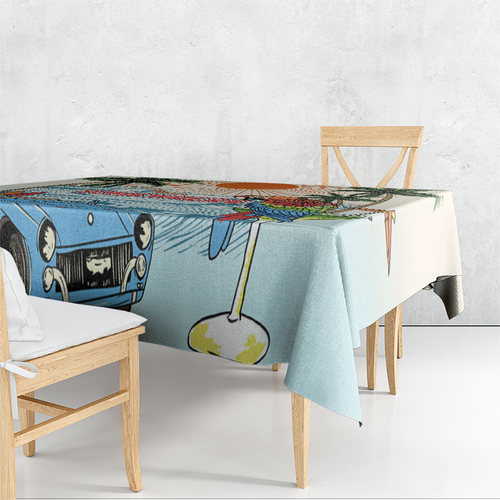 Summer Holiday It's 5 o'clock Somewhere Vintage Hawaii Tablecloth
