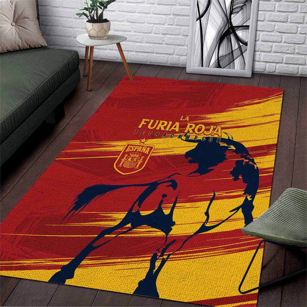 Spain La Furia Roja Area Rug 2024 Tetracampeon Espana LT7 - Wonder Print Shop