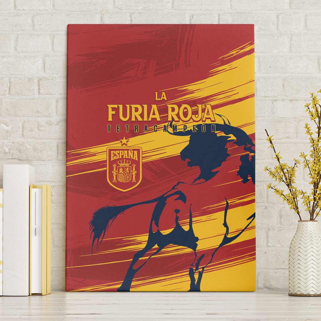 Spain La Furia Roja Canvas Wall Art 2024 Tetracampeon Espana LT7 - Wonder Print Shop