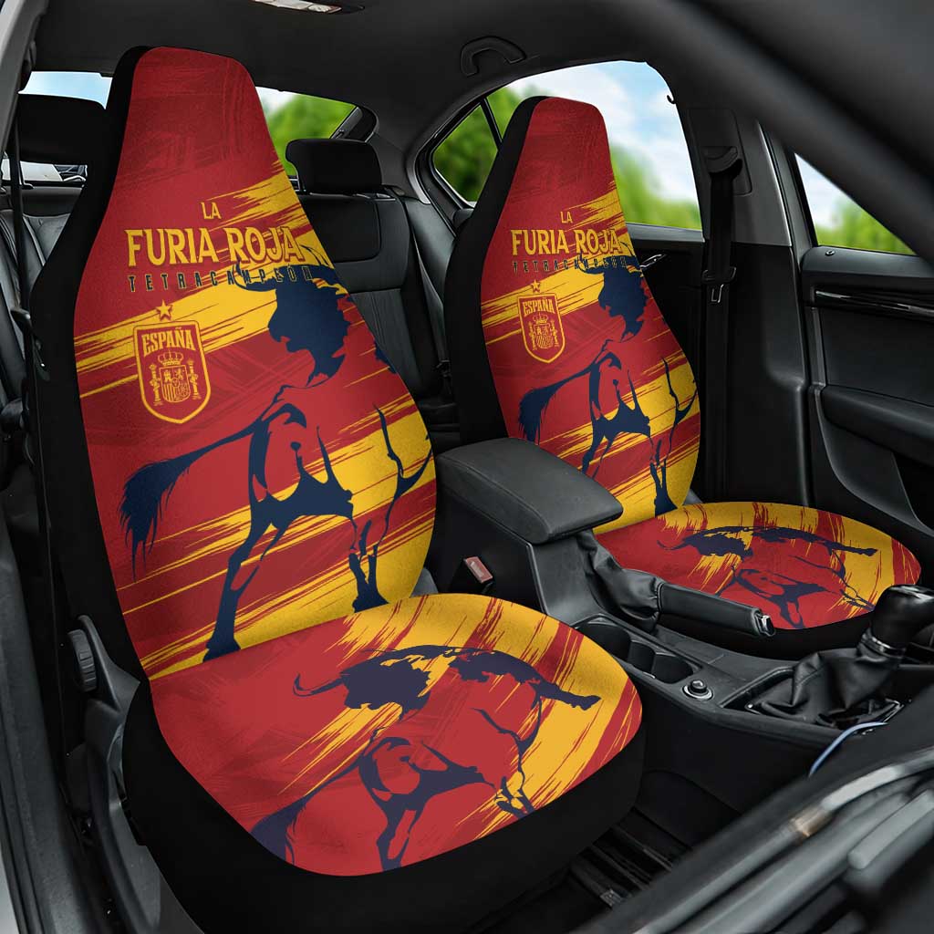 Spain La Furia Roja Car Seat Cover 2024 Tetracampeon Espana LT7 - Wonder Print Shop