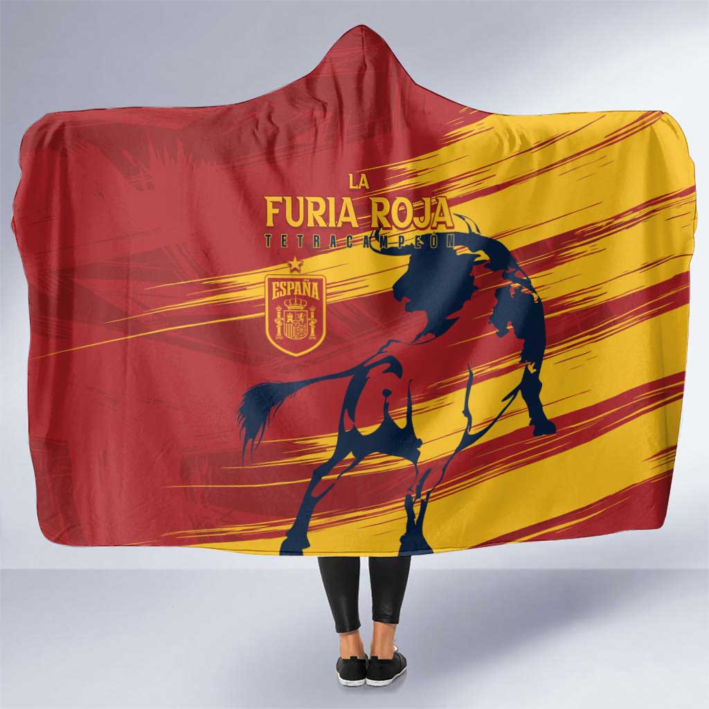 Spain La Furia Roja Hooded Blanket 2024 Tetracampeon Espana