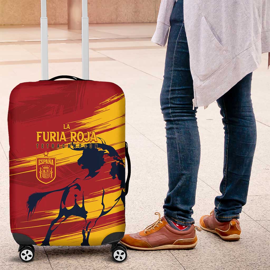 Spain La Furia Roja Luggage Cover 2024 Tetracampeon Espana - Wonder Print Shop