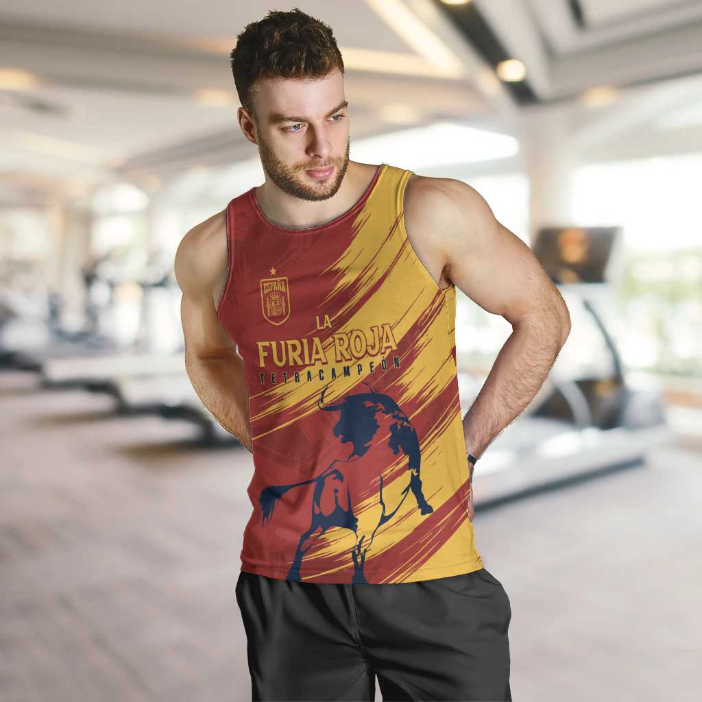 Spain La Furia Roja Custom Men Tank Top 2024 Tetracampeon Espana - Wonder Print Shop