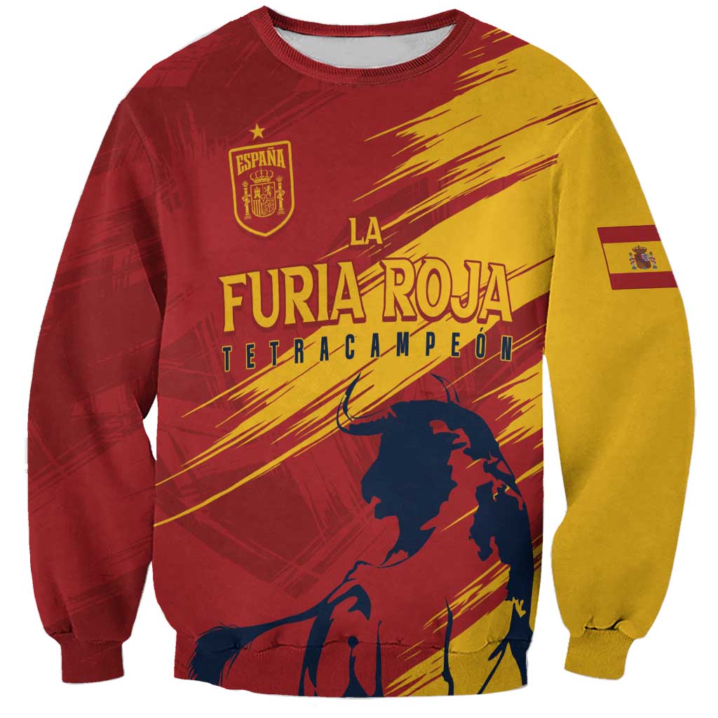 Unisex red and yellow graphic sweatshirt with 'LA FURIA ROJA' and Spain crest