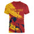 Spain La Furia Roja Custom Women V-Neck T-Shirt 2024 Tetracampeon Espana - Wonder Print Shop