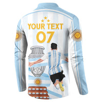 Custom button sweatshirt with back YOUR TEXT 07 and Argentina-style emblem graphics