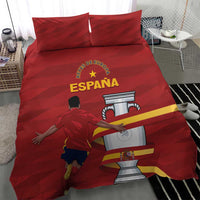 Red Spain Campeones bedding set with two matching pillowcases and España graphic