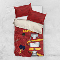 Spain Campeones red bedding set with two pillowcases and football graphic