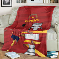 Spain Campeones red blanket with España trophy graphic
