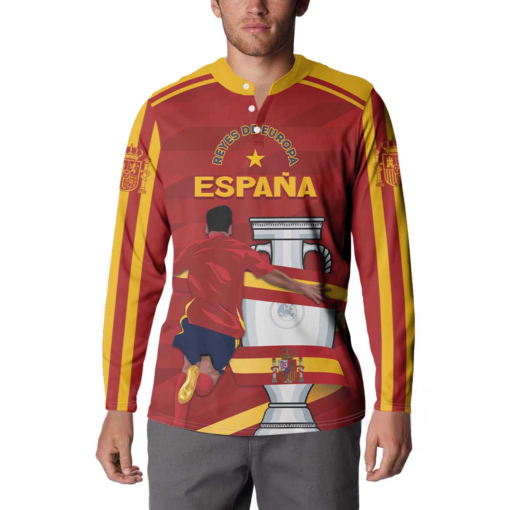Spain Campeones red button sweatshirt with yellow stripes and front graphic print