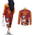 Spain Campeones Custom Couples Matching Off The Shoulder Long Sleeve Dress and Long Sleeve Button Shirt Reyes de Europa