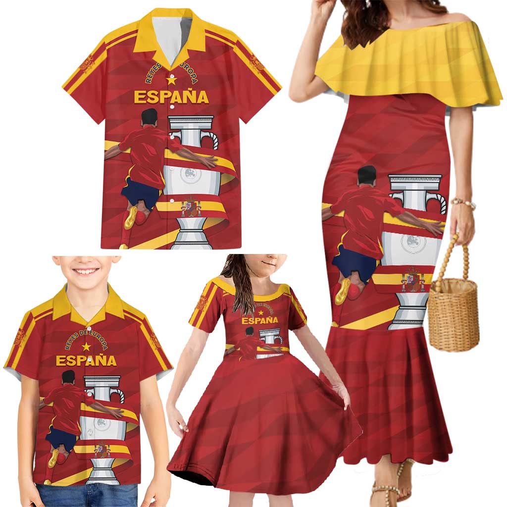 Spain Campeones Custom Family Matching Mermaid Dress and Hawaiian Shirt Reyes de Europa LT7 - Wonder Print Shop