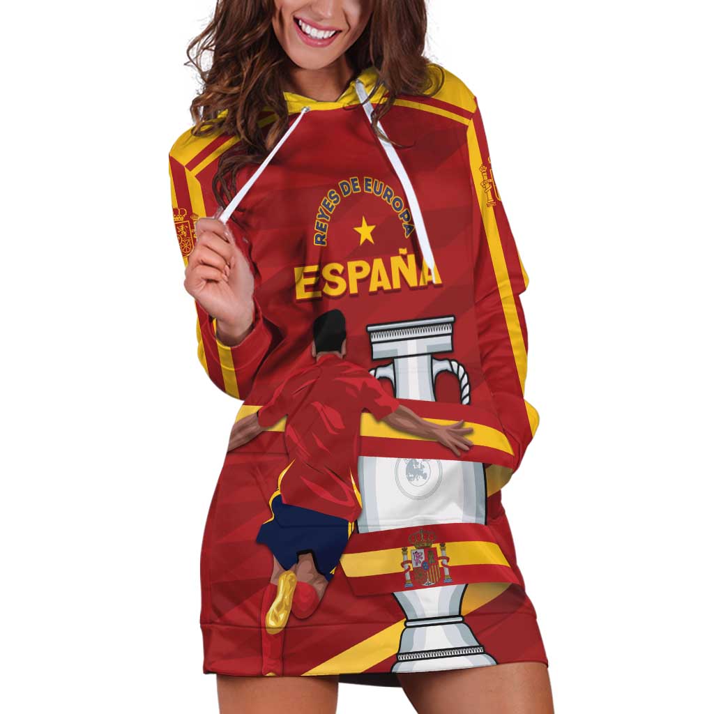 Spain Campeones Custom Hoodie Dress Reyes de Europa - Wonder Print Shop