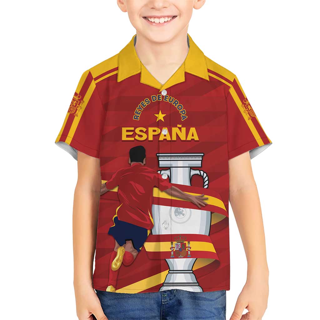 Spain Campeones Custom Kid Hawaiian Shirt Reyes de Europa - Wonder Print Shop