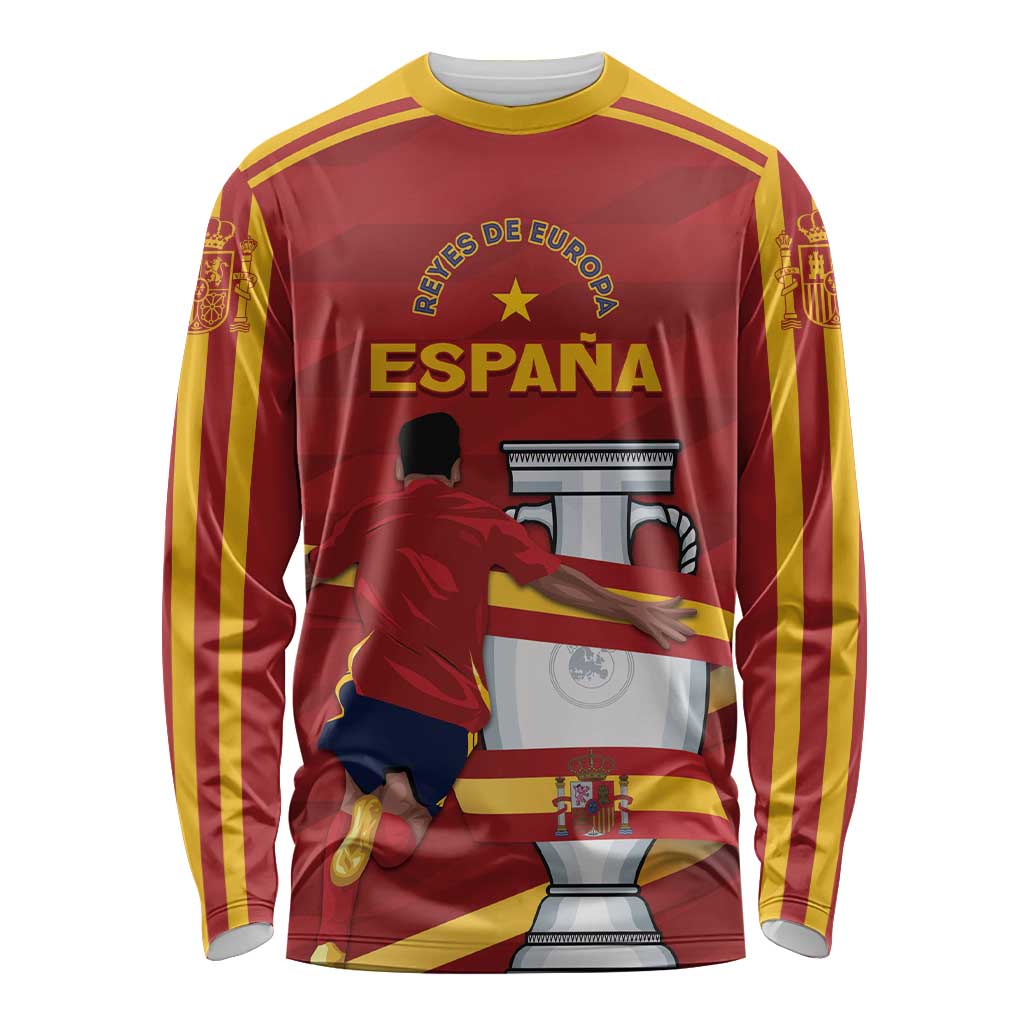 Spain Campeones Custom Long Sleeve Shirt Reyes de Europa - Wonder Print Shop