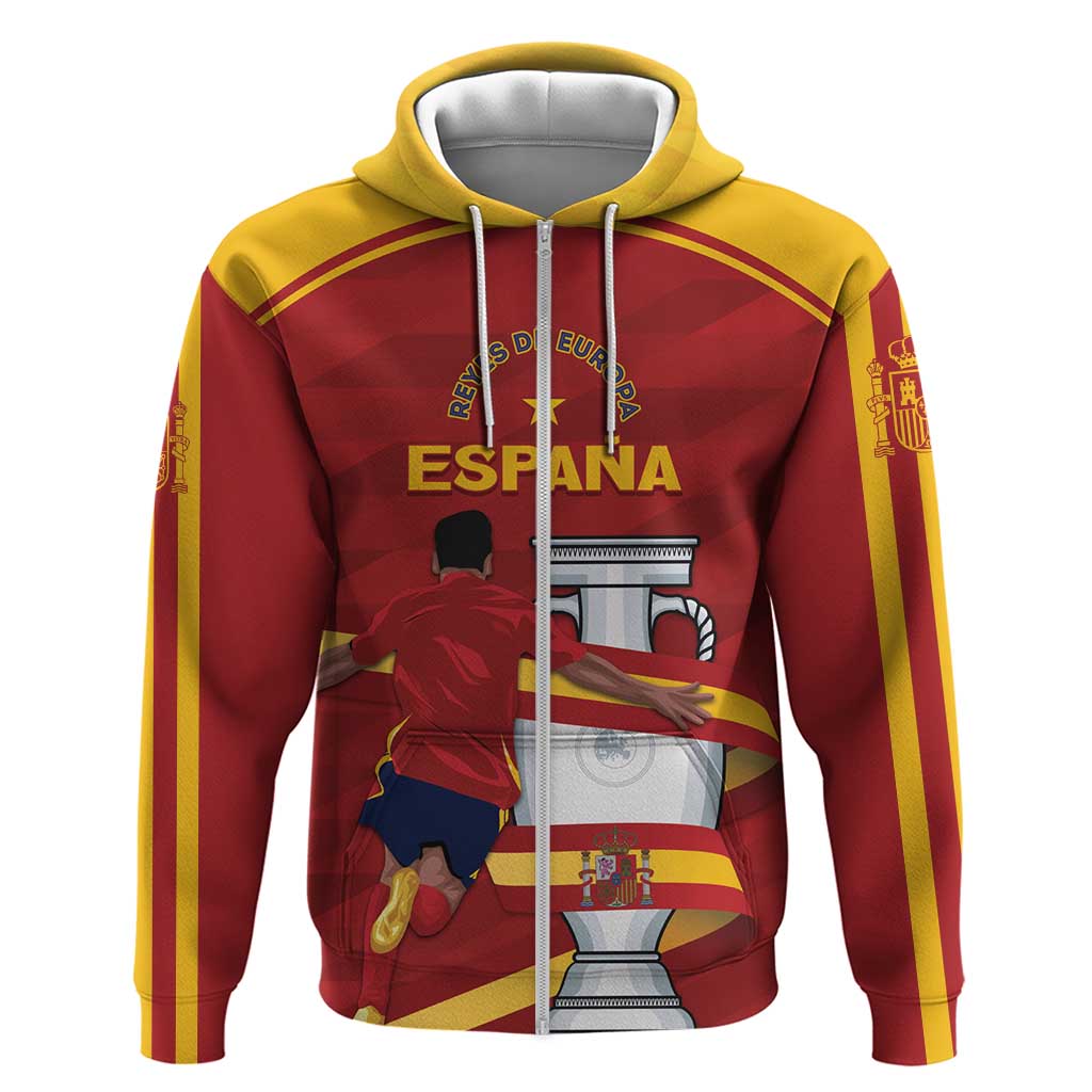 Spain Campeones Custom Zip Hoodie Reyes de Europa - Wonder Print Shop