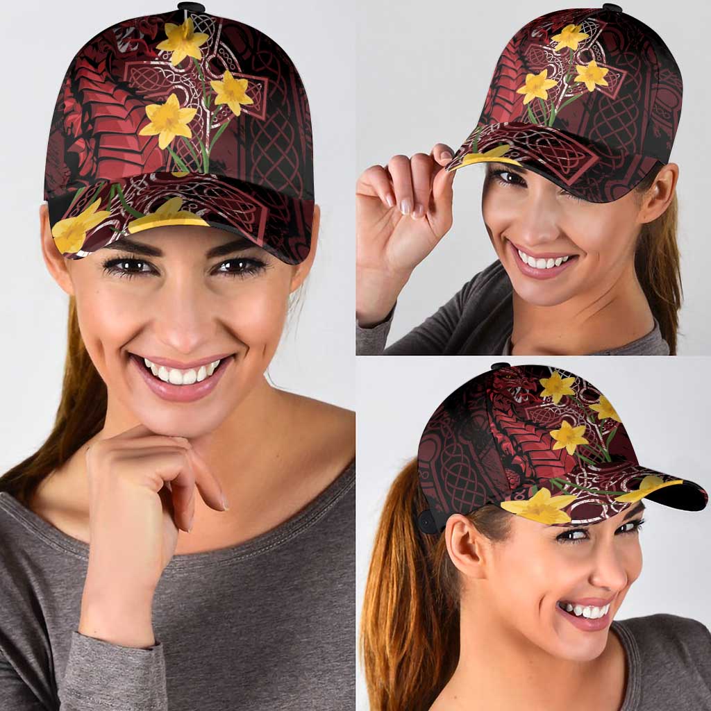 Wales Cymru Am Byth Classic Cap Welsh Dragon with Celtic Cross - Wonder Print Shop
