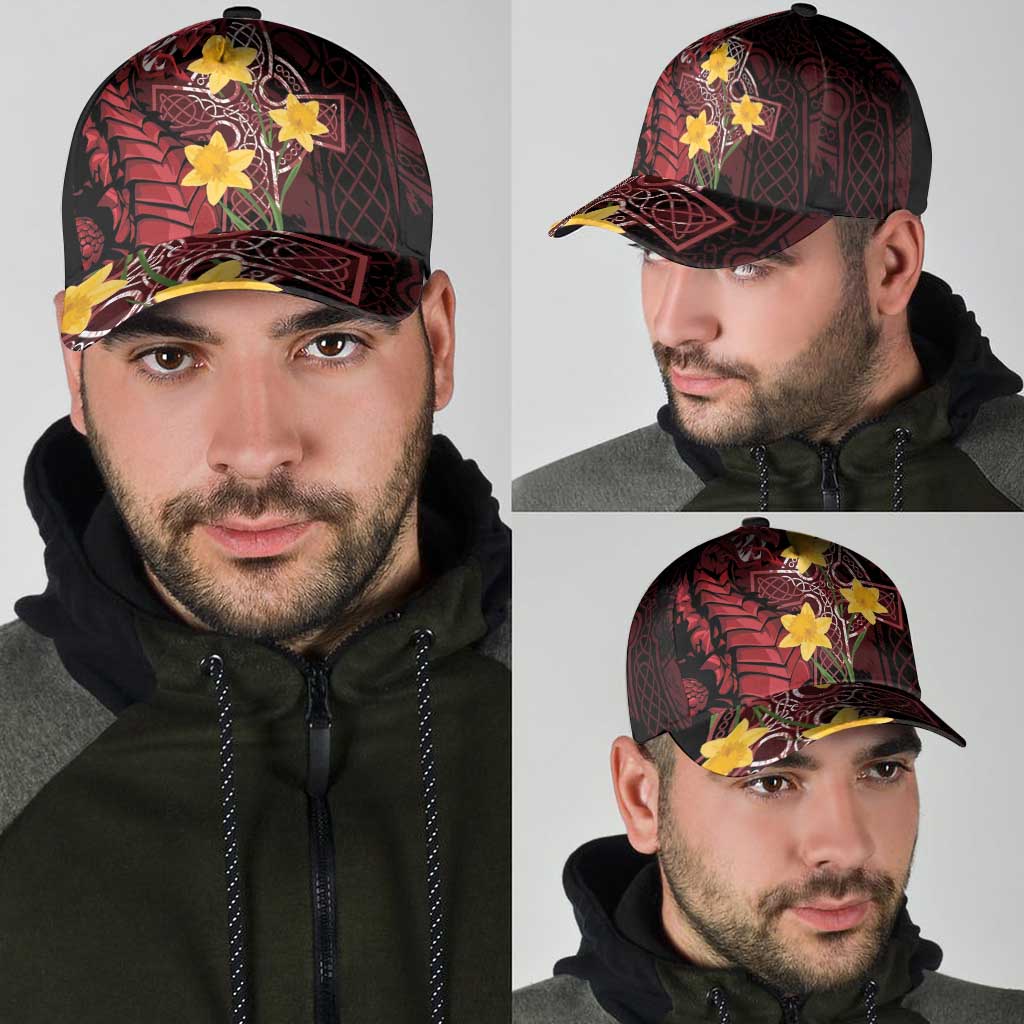 Wales Cymru Am Byth Classic Cap Welsh Dragon with Celtic Cross - Wonder Print Shop