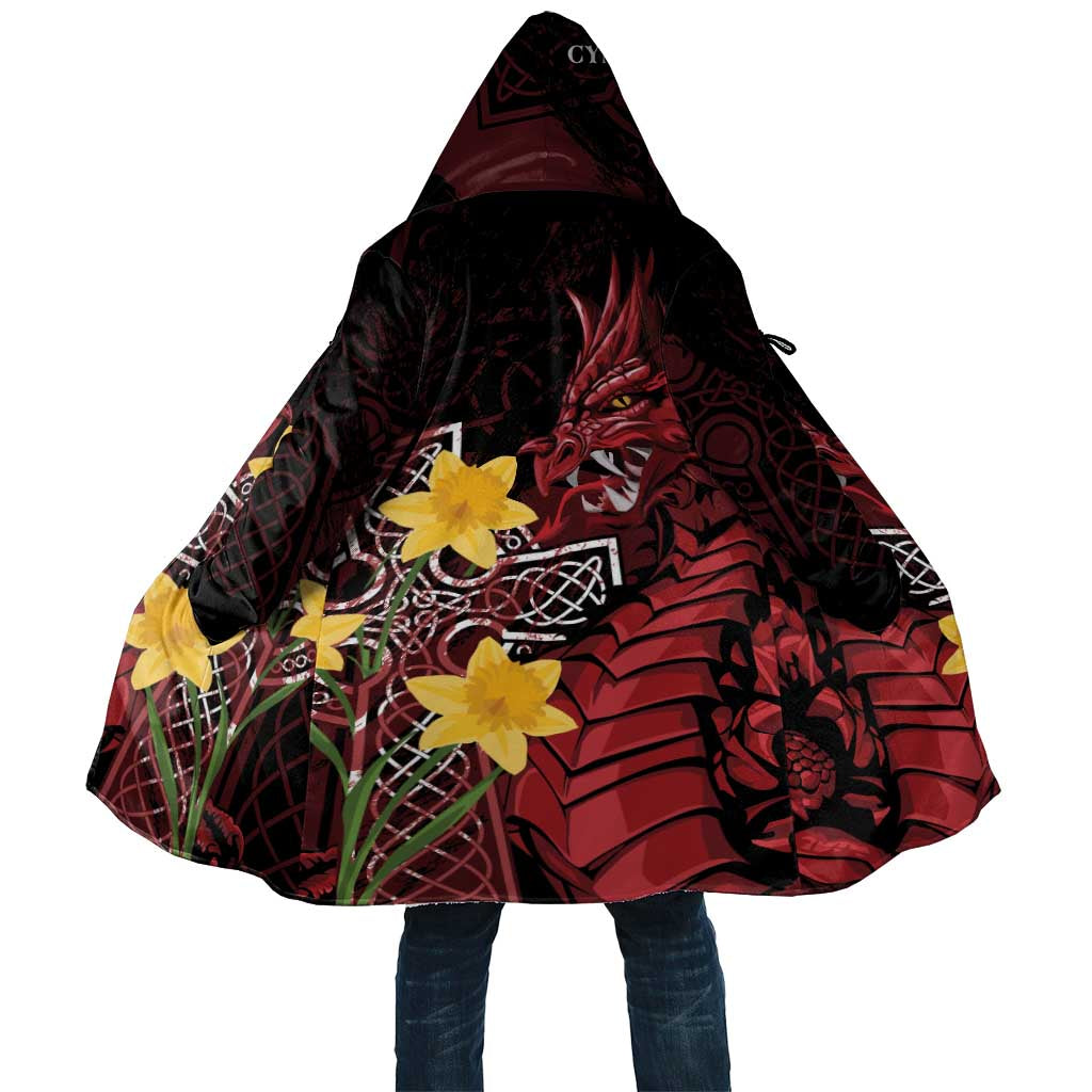 Wales Cymru Am Byth Cloak Welsh Dragon with Celtic Cross - Wonder Print Shop