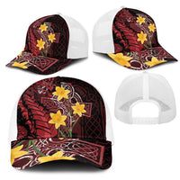 Wales Cymru Am Byth Mesh Trucker Cap Welsh Dragon with Celtic Cross - Wonder Print Shop