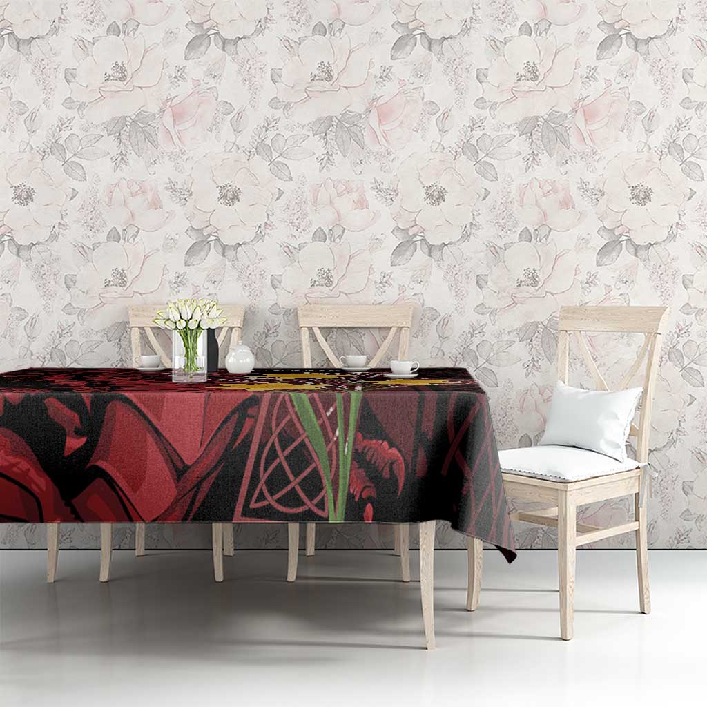 Wales Cymru Am Byth Tablecloth Welsh Dragon with Celtic Cross - Wonder Print Shop