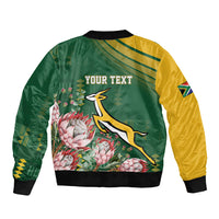 South Africa Rugby Personalized Bokke Champions Sleeve Zip Bomber Jacket