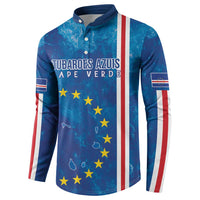 Cape Verde Tubaroes Azuis Custom Button Sweatshirt Break The Waves - Wonder Print Shop