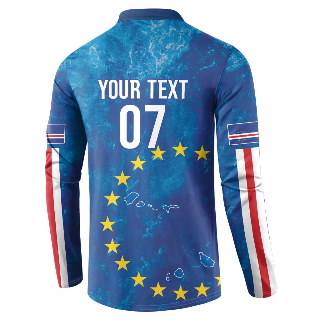 Cape Verde Tubaroes Azuis Custom Button Sweatshirt Break The Waves - Wonder Print Shop