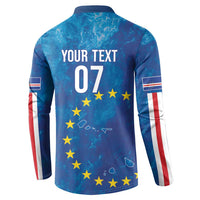 Cape Verde Tubaroes Azuis Custom Button Sweatshirt Break The Waves - Wonder Print Shop
