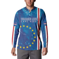 Cape Verde Tubaroes Azuis Custom Button Sweatshirt Break The Waves - Wonder Print Shop
