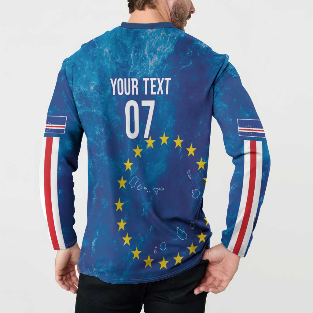 Cape Verde Tubaroes Azuis Custom Button Sweatshirt Break The Waves - Wonder Print Shop