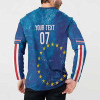 Cape Verde Tubaroes Azuis Custom Button Sweatshirt Break The Waves - Wonder Print Shop