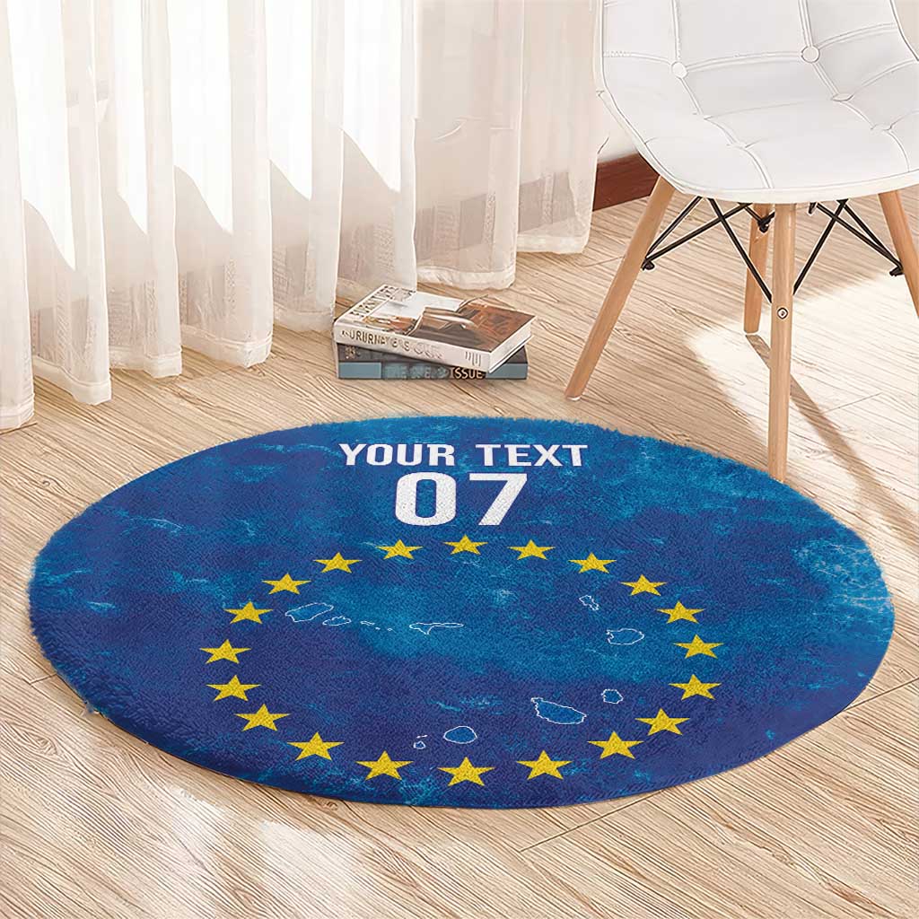 Cape Verde Tubaroes Azuis Custom Round Carpet Break The Waves - Wonder Print Shop