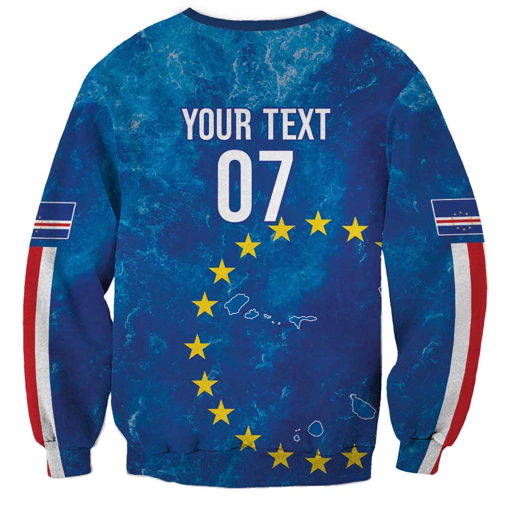 Cape Verde Tubaroes Azuis Custom Sweatshirt Break The Waves - Wonder Print Shop