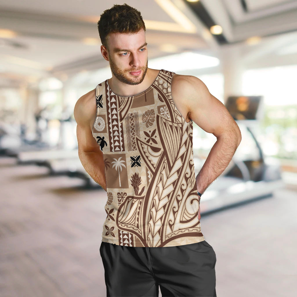 Samoa Tapa Men Tank Top Siapo Mix Tatau Patterns - Wonder Print Shop