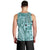 Samoa Tapa Men Tank Top Siapo Mix Tatau Patterns - Teal - Wonder Print Shop